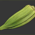 Fresh Green Okra Vegetable on Black Background with Reflection and Healthy Look