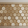 Modern background wall honeycomb background wall hexagonal background wall solid wood background wall sofa background wall 3d model