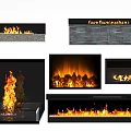 Modern Fireplace Designs With Realistic Flame Effects And Glass And Stone Elements 3d model