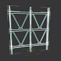 Metal Scaffolding Columns With Cross Bars And Connected Joints For Construction