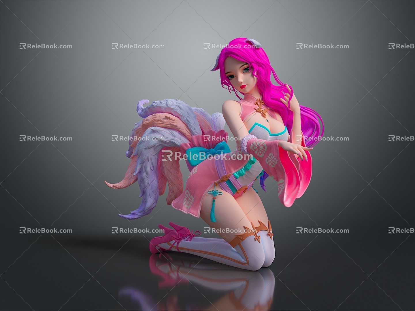 Nine-tailed fox cartoon nine-tailed fox cartoon fox fox fox cartoon fox props fox props 3d model