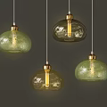 Modern Glass Pendant Lights With Green Clear Shades And Brass Finishes Hanging Ceiling