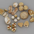 Assorted Bread And Pastries Including Baguette Round Loaves Croissants Small Cakes On Gray Background