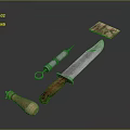 Artistic Garden Ornaments With Wooden Handle Tools And Metal Decorative Components