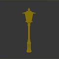 Classic Outdoor Street Lamp With Decorative Top Glass Shade And Brown Post