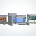 Modern Station Architecture With Glass Facade Sleek Structure And Display Areas