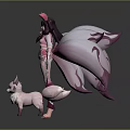 Cute Pink Fox Themed Household Decor Items With Plush Toy And Ornaments