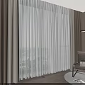 Modern Curtains With Sheer White And Beige Thick Panels For Living Room Window View
