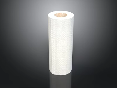 White Kitchen Paper Towel Roll With Textured Surface And Wooden Core For Kitchen Cleaning 3d model