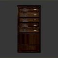 Solid Wooden Chest of Drawers With Metal Handles And Open Bottom Shelf