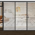 Modern office glass partition built-in venetian blinds venetian blinds partition 3d model