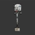 Wheeled Excavator With Front Bucket And Enclosed Cab On Gray Background
