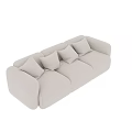 White Three Seater Sofa With Plush Design And Multiple Soft Comfortable Cushions 3d model