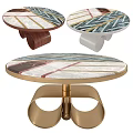 Modern Coffee Tables Featuring Marble Tops And Gold Metal Wooden Bases