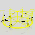 Yellow Circular Rotating Playground Equipment with Multiple Seats for Kids Outdoor Fun