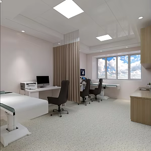 Modern ECG Room Internal Surgery ECG Room 3d model
