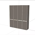 Modern Wardrobe With Sleek Mirror Panel Doors And Metallic Handles Design 3d model