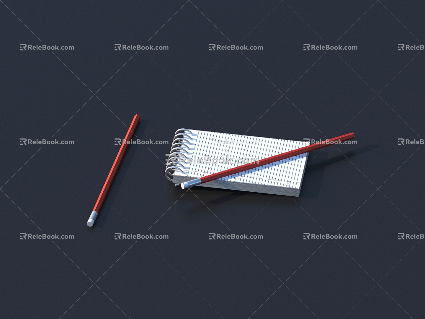 Modern pencil pencil notepad stationery 3d model