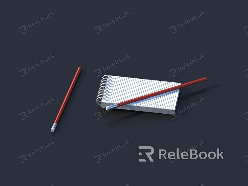 Modern pencil pencil notepad stationery model