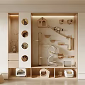 Modern Built In Wooden Cat Tree With Multi Level Platforms Cat House And Scratching Posts