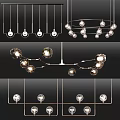 Elegant Modern Chandelier Design With Spherical Glass Bulbs And Metal Frame