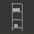 Industrial Metal Storage Rack With Multiple Shelves Wooden Pallets Holding White Boxes