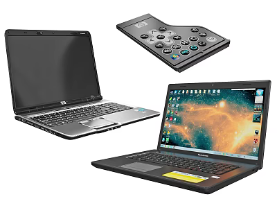 Modern Laptop Models With Clear Display Screens And Responsive Keyboard Design Features 3d model