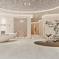 Modern Spa Beauty Salon Interior With Reception Desk Checkerboard Wall And Green Plant