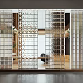 Modern partition glass brick partition 3d model