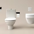 Bathroom combination squatting pan urinal 3d model