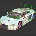White Audi High Performance Sports Car With Rear Wing And Sporty Design