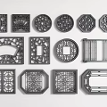 Antique window openwork window grille window grille window partition door and window 3d model