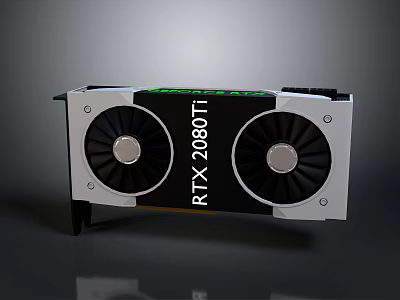High Performance RTX 2080Ti Graphics Card With Dual Cooling Fans For Computer Systems 3d model