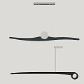 Modern Pendant Lights With Long Strip Design Circular Accent And Ring Detail