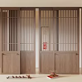 New Chinese-style sliding door 3d model