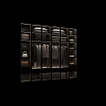 Modern Wooden Wardrobe With Hanging Clothes Folded Items Shelves And Storage Boxes