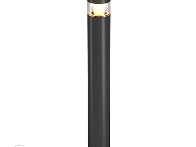Modern Black Outdoor Light with Sleek Cylindrical Design for Garden Pathway 3d model