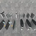 Public Facility Turnstiles With Silver Metal Design For Public Area Access Control 3d model