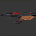 Futuristic Black and Red Spaceship With Sleek Design And Wing Structures
