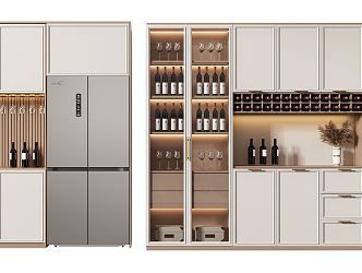 Modern Wine Cabinet Refrigerator Wine Cabinet 3d model