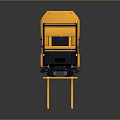 Industrial Yellow Forklift With Cab Lifting Forks And Reflective Surface 3d model
