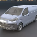 Sleek Silver Utility Van With Commercial Design And Spacious Cargo Space 3d model