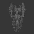 Red Black Sci Fi Spaceship Design With Armored Thrusters And Cosmic Exploration 3d model