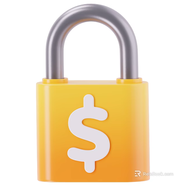 Yellow Lock With White Dollar Sign Symbolizing Secure Financial Safety Concept 3d model 
