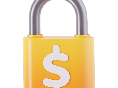 Yellow Lock With White Dollar Sign Symbolizing Secure Financial Safety Concept 3d model