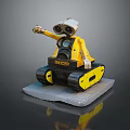 WALL·E Movie Character Figure With Yellow Body Tracked Chassis Round Eyes And Extended Arm