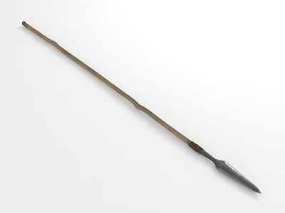 Detailed Traditional Spear Design Featuring Wooden Shaft And Sharp Metal Tip 3d model