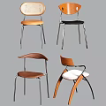 Stylish Modern Single Chairs Featuring Curved Backrests And Metal Frame Designs 3d model