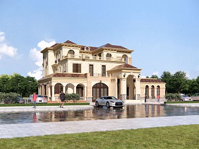 Second-story villa country villa 3d model