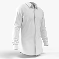 White Long Sleeve Collared Shirt With Classic Button Front Design Regular Fit Formal Wear